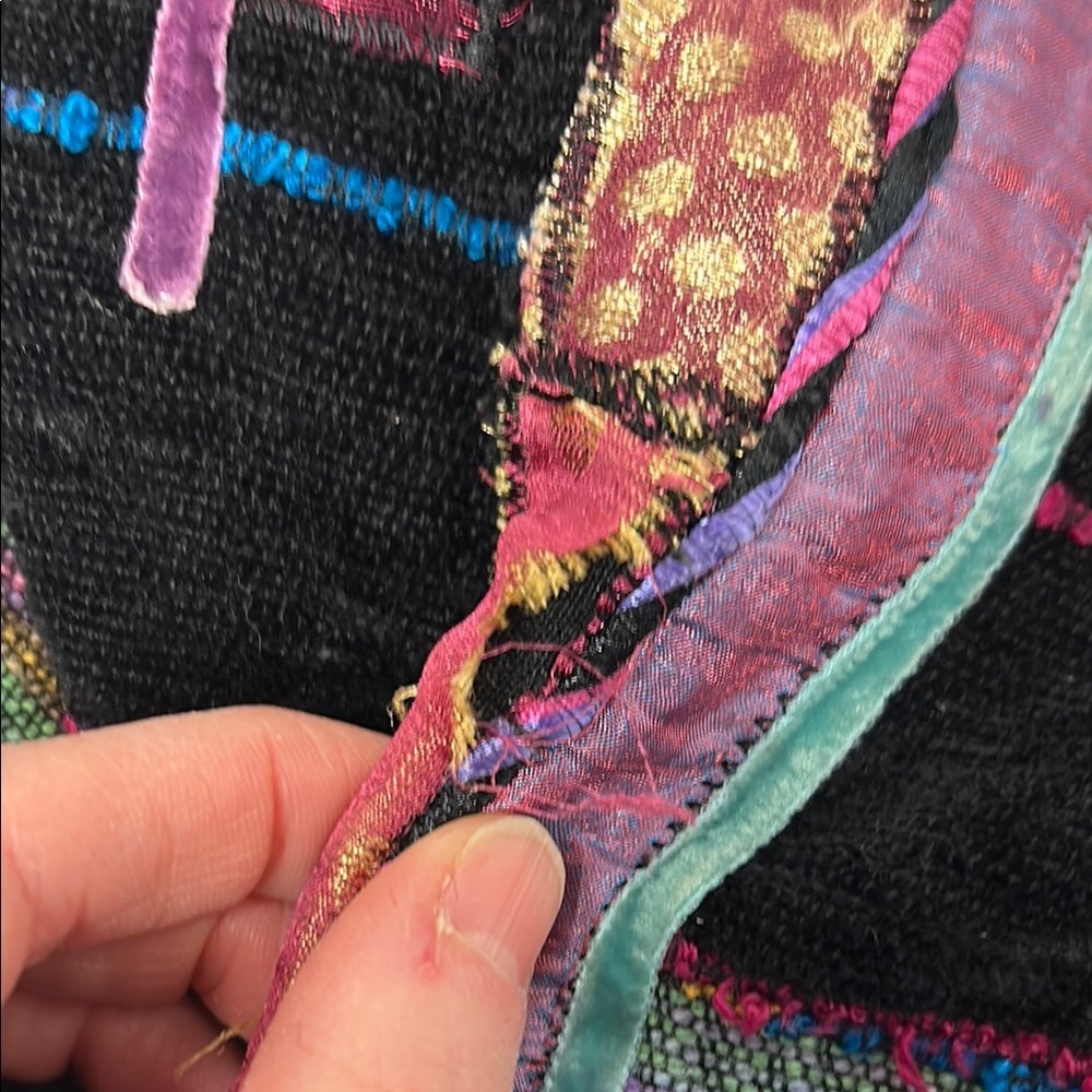 Colorful Patchwork Jacket Size Small Vintage - image 8